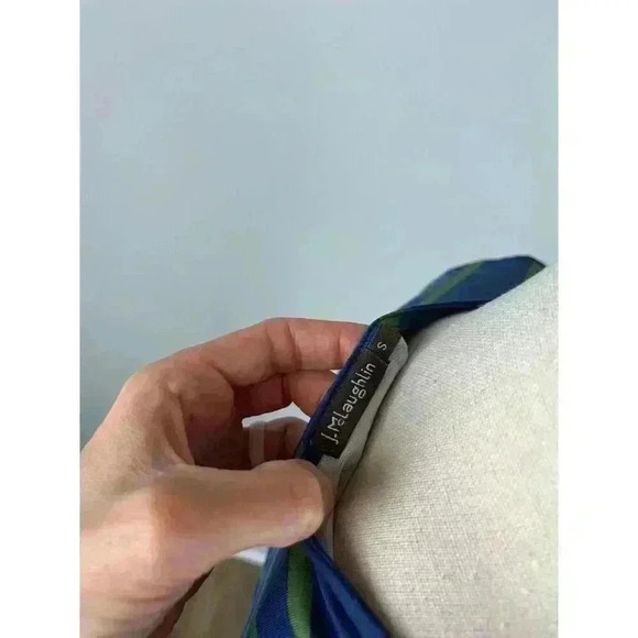 J. Mclaughlin Catalina Cloth 3/4 Sleeve Blouse Spandex Blue Green Striped Size S - Picture 11 of 14